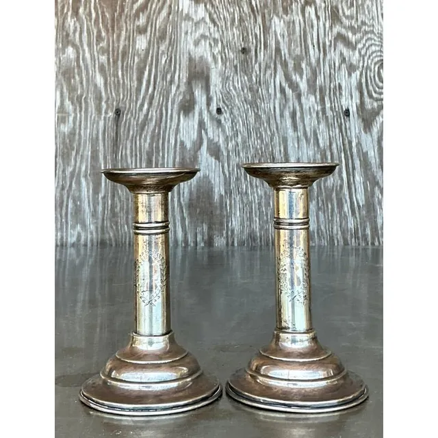 Vintage Regency Sterling Candlesticks - Set of 2 — additional photo 2