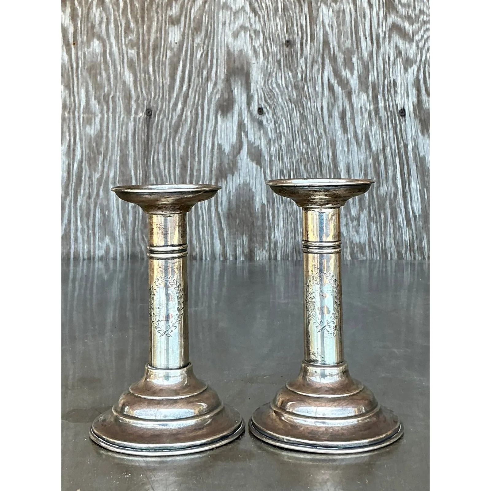 Vintage Regency Sterling Candlesticks - Set of 2 — additional photo 3
