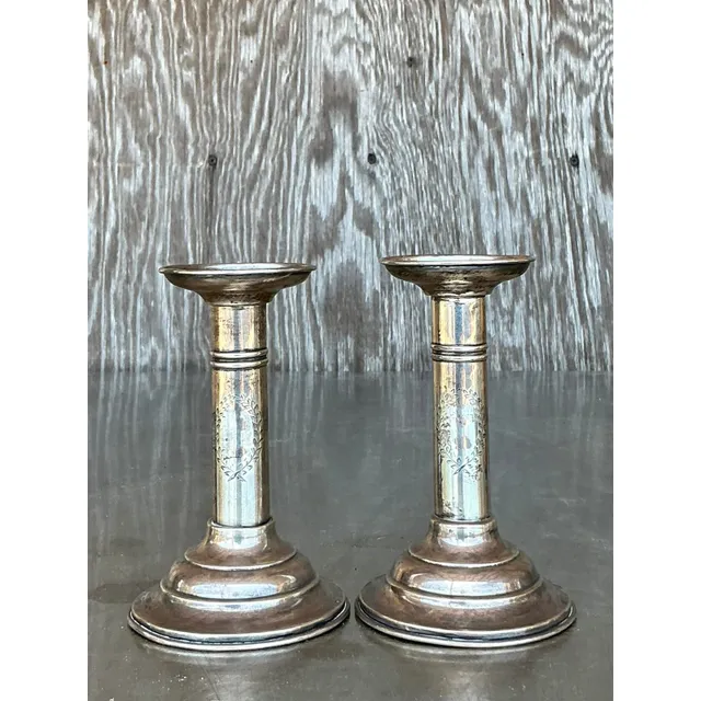 Vintage Regency Sterling Candlesticks - Set of 2 — additional photo 3