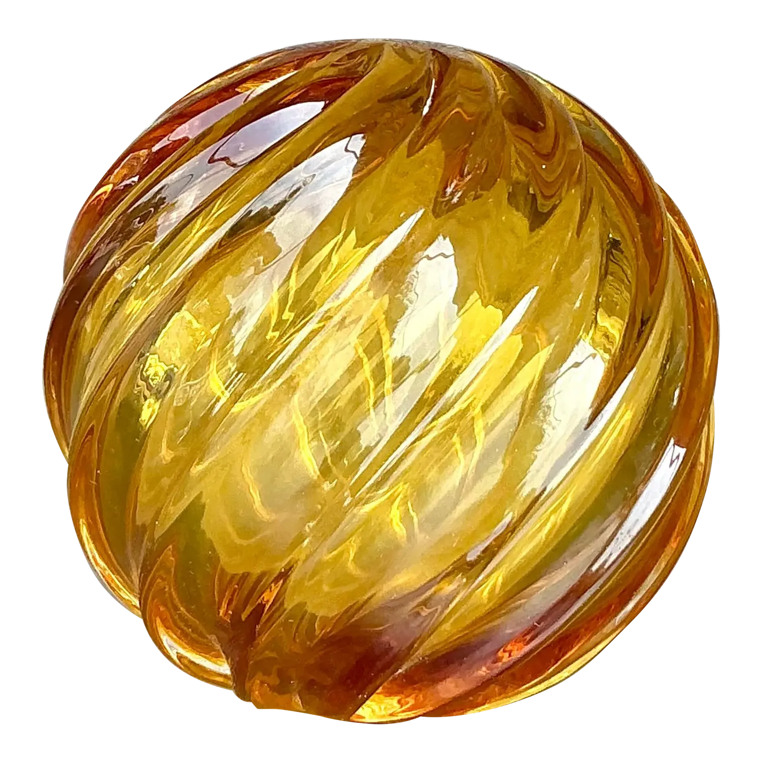 Vintage Regency Swirl Blown Glass Sphere