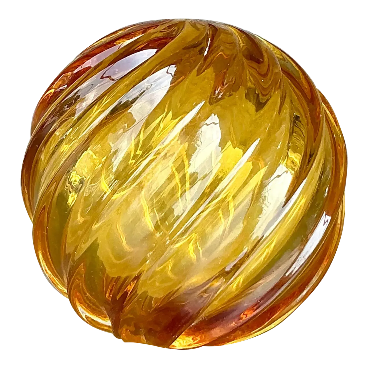 Vintage Regency Swirl Blown Glass Sphere