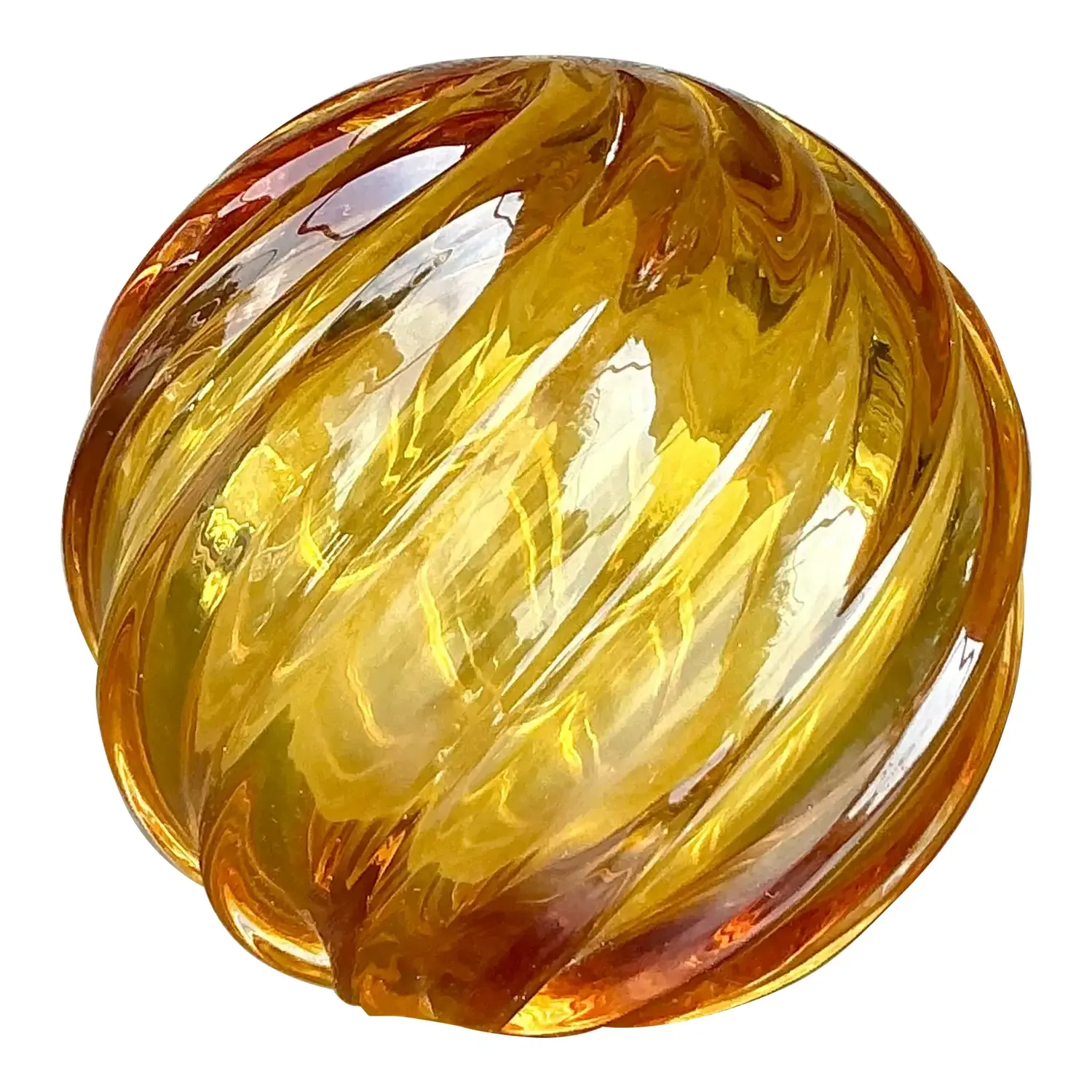 Vintage Regency Swirl Blown Glass Sphere — additional photo 1