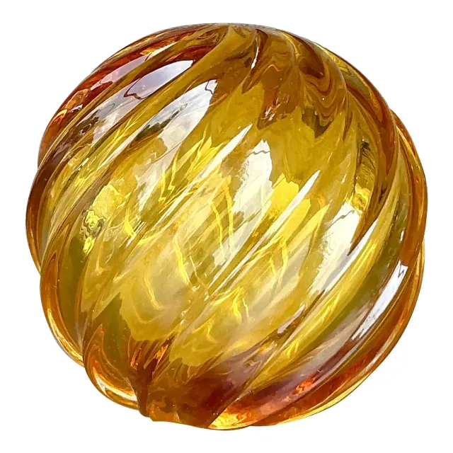 Vintage Regency Swirl Blown Glass Sphere — additional photo 1