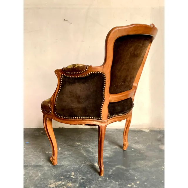 Vintage Regency Tapestry Lounge Chair — additional photo 2