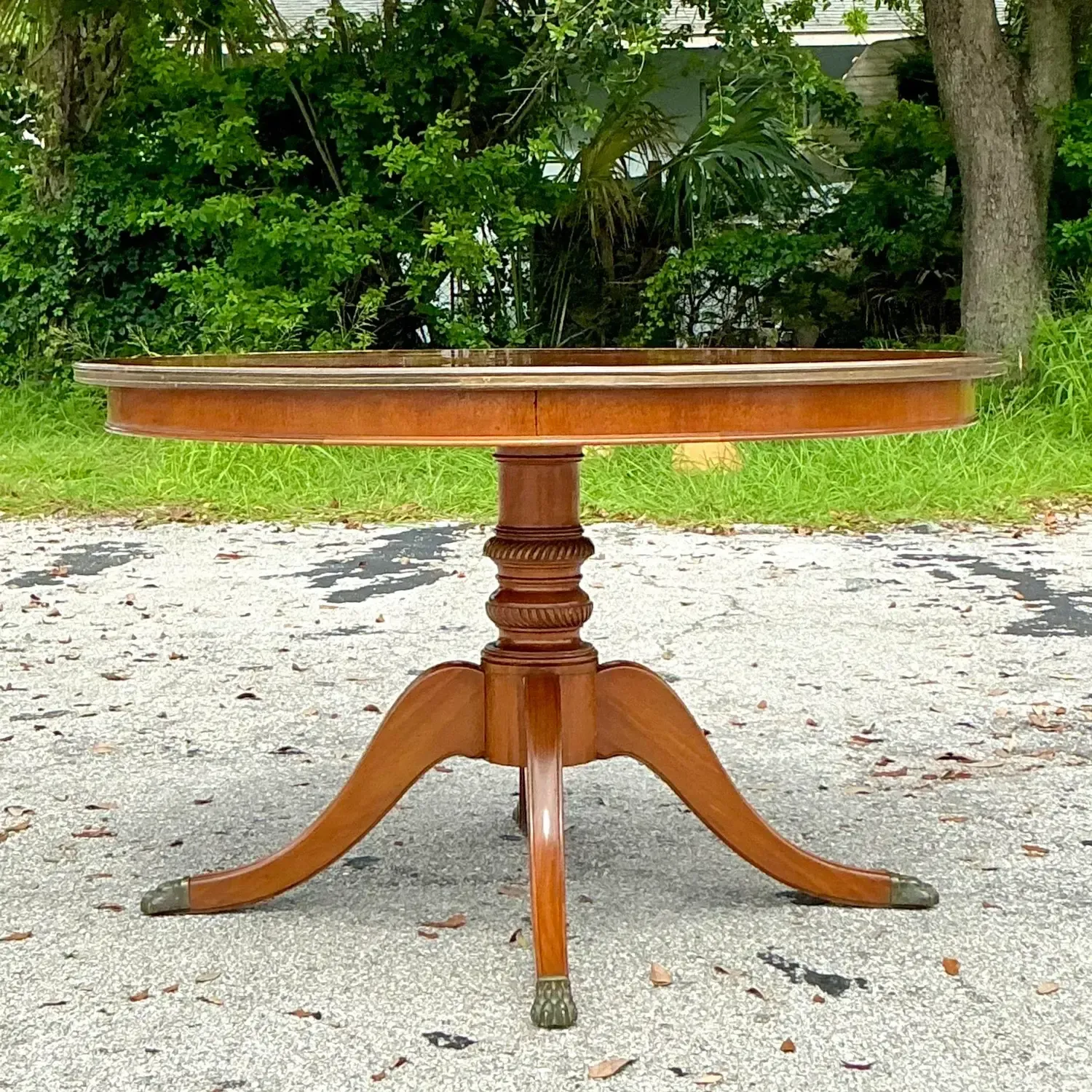 Vintage Regency Three Legged Marquis Center Hall Table — additional photo 2