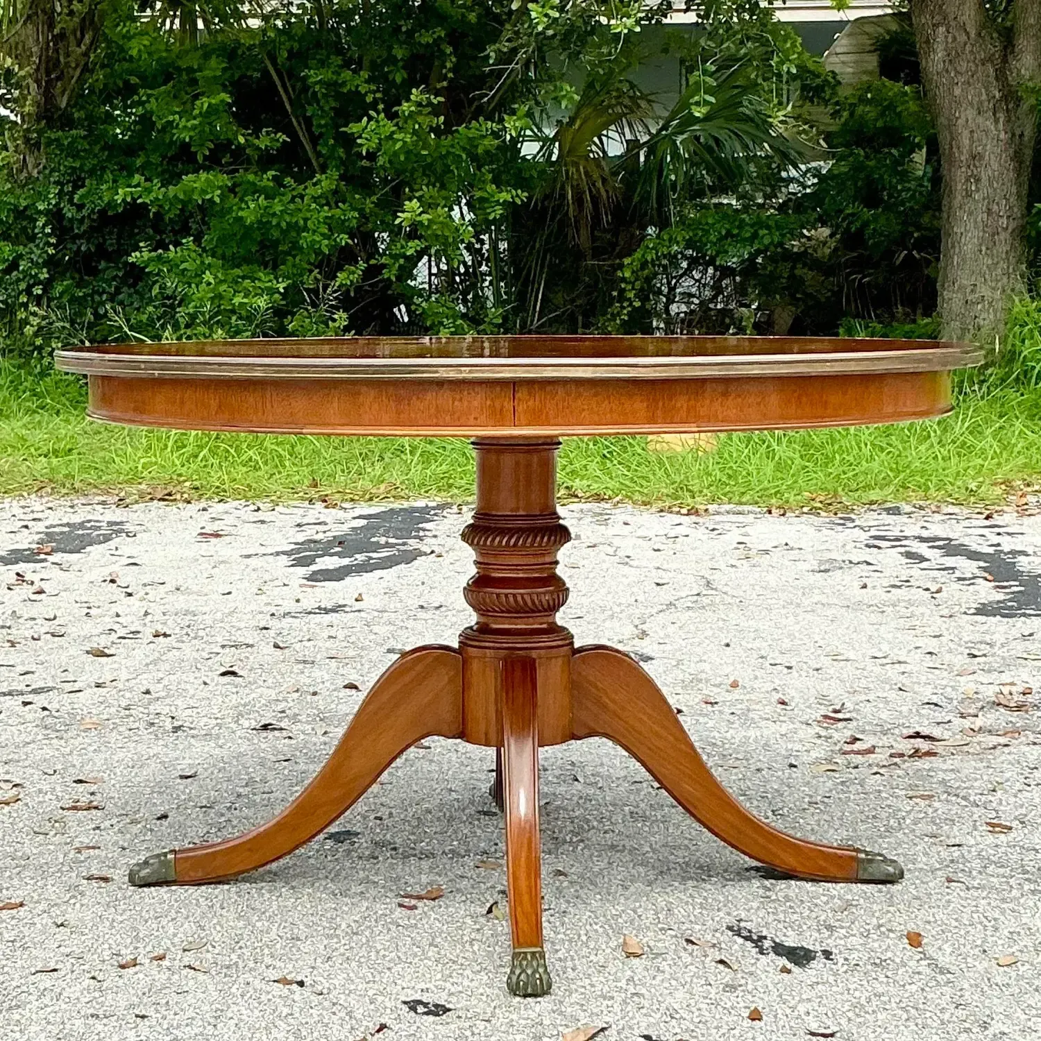 Vintage Regency Three Legged Marquis Center Hall Table — additional photo 3
