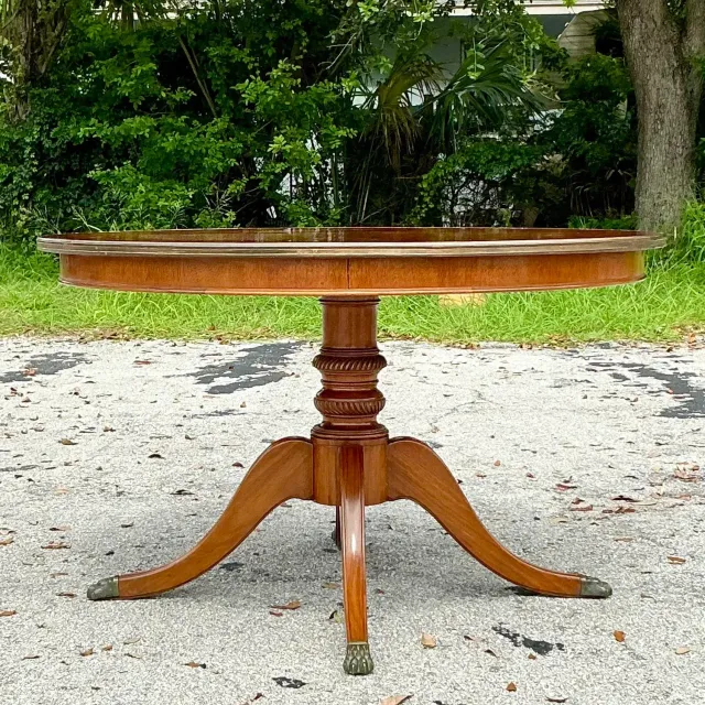 Vintage Regency Three Legged Marquis Center Hall Table — additional photo 3