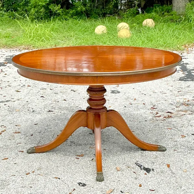 Vintage Regency Three Legged Marquis Center Hall Table — additional photo 7