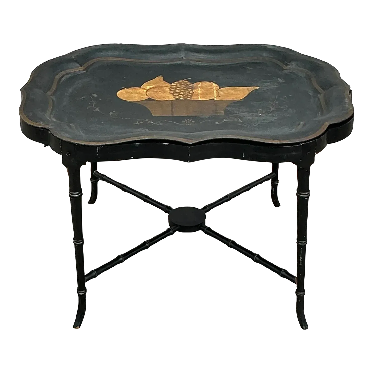 Vintage Regency Tole Fruit Tray Table