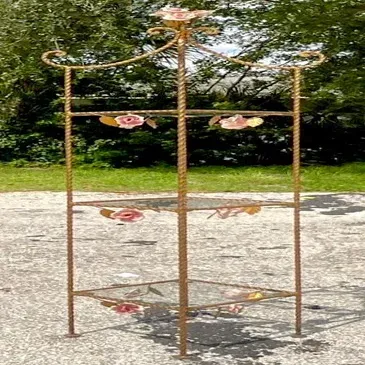 Vintage Regency Twisted Gilt Roses Etagere — additional photo 7