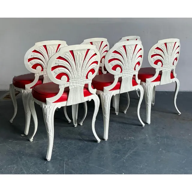 Vintage Regency Venemen Cast Aluminum Dining Chairs - Set of 6 — additional photo 2