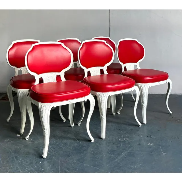 Vintage Regency Venemen Cast Aluminum Dining Chairs - Set of 6 — additional photo 3