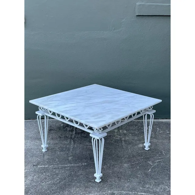 Vintage Regency Z Wrought Iron Rings Coffee Table — additional photo 1