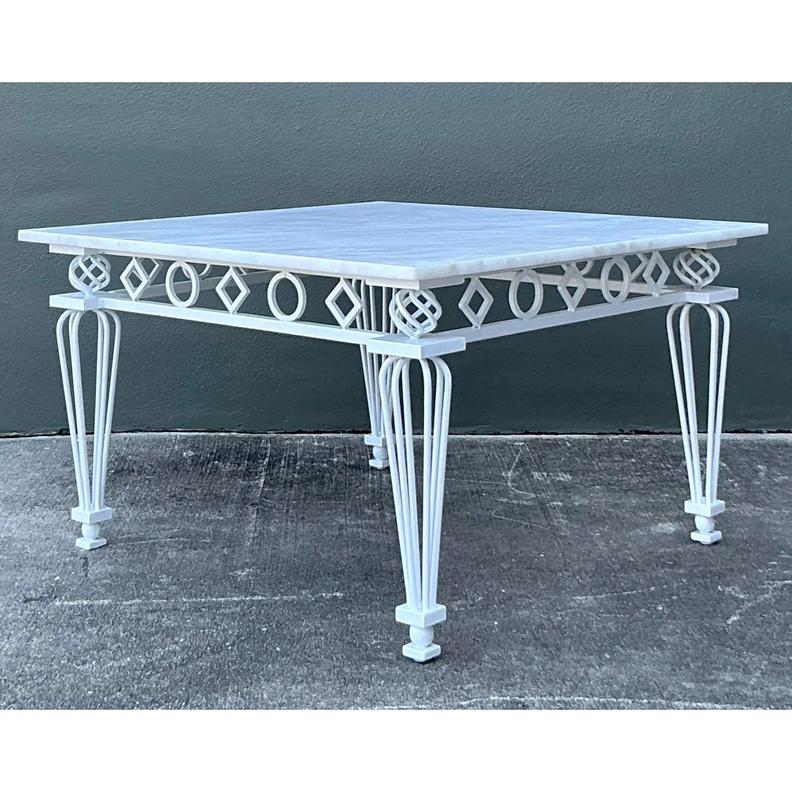Vintage Regency Z Wrought Iron Rings Coffee Table — additional photo 2