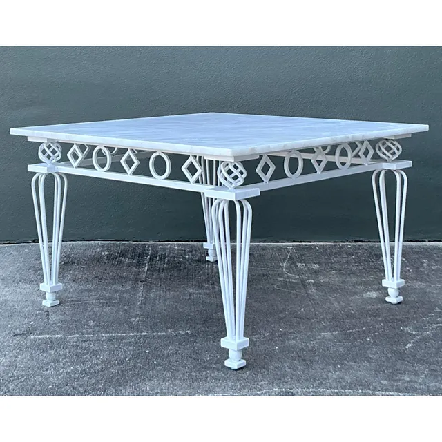 Vintage Regency Z Wrought Iron Rings Coffee Table — additional photo 2