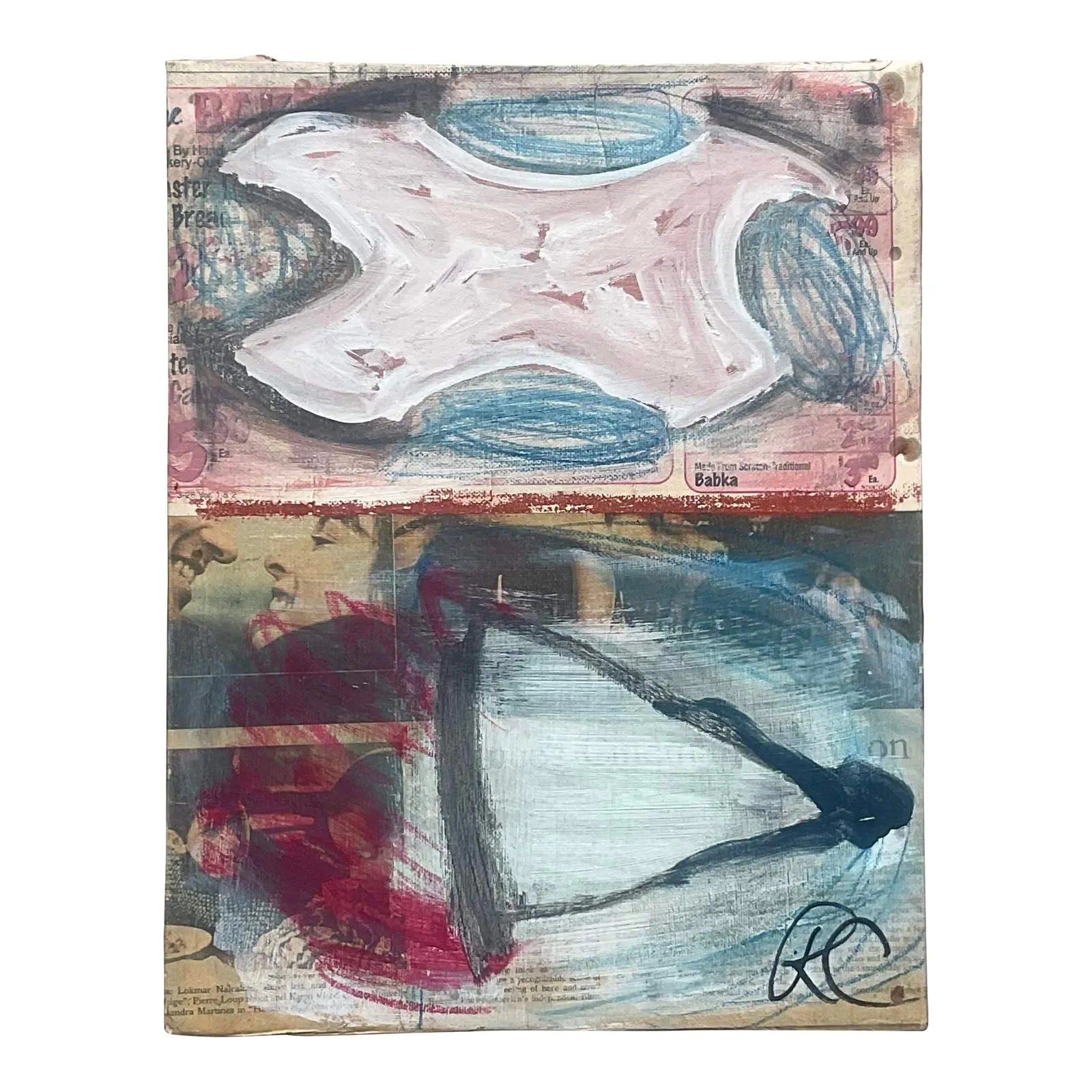 Vintage Russell Christoffersen Abstract on Canvas- Signed — additional photo 1