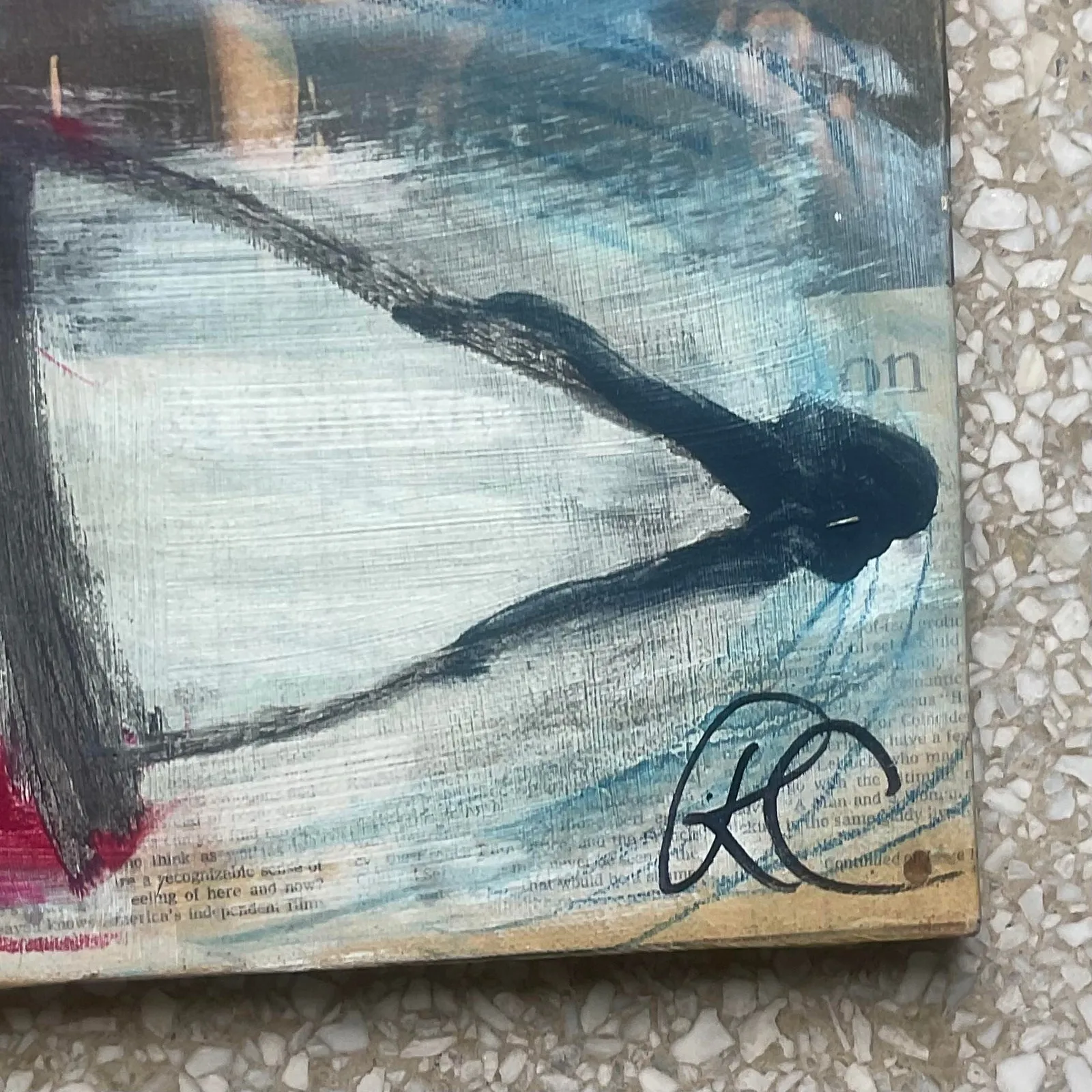Vintage Russell Christoffersen Abstract on Canvas- Signed — additional photo 3