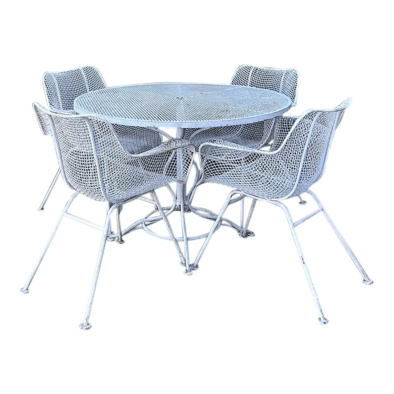Vintage Russell Woodard “Sculptura” Wrought Iron Dining Set — additional photo 1
