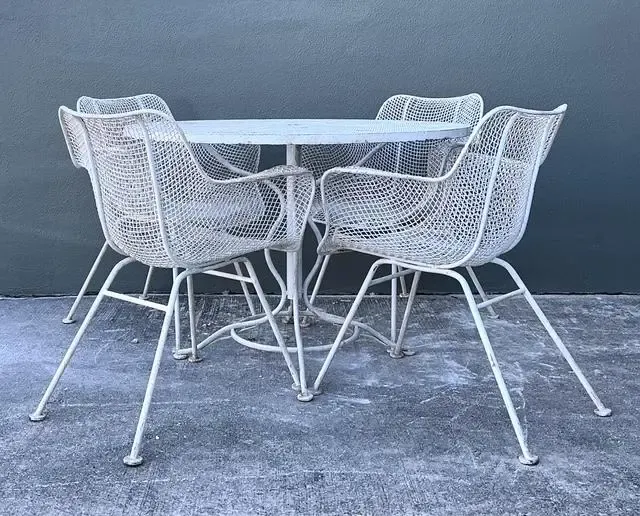 Vintage Russell Woodard “Sculptura” Wrought Iron Dining Set — additional photo 5