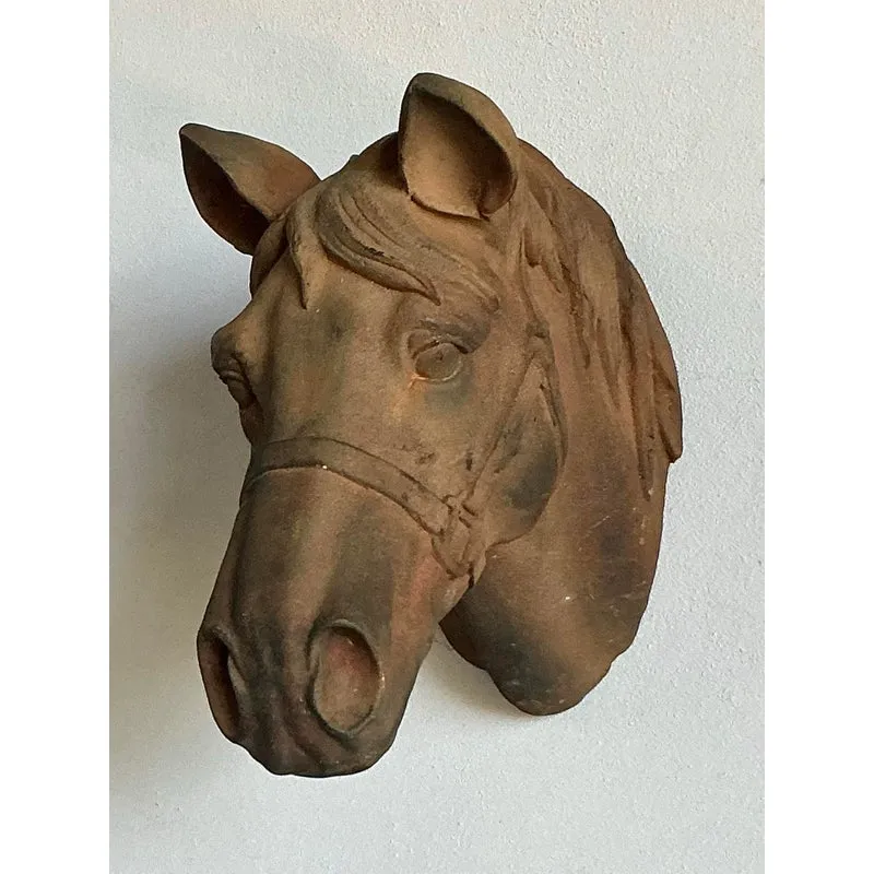 Vintage Rustic Terracotta Horse Head — additional photo 1