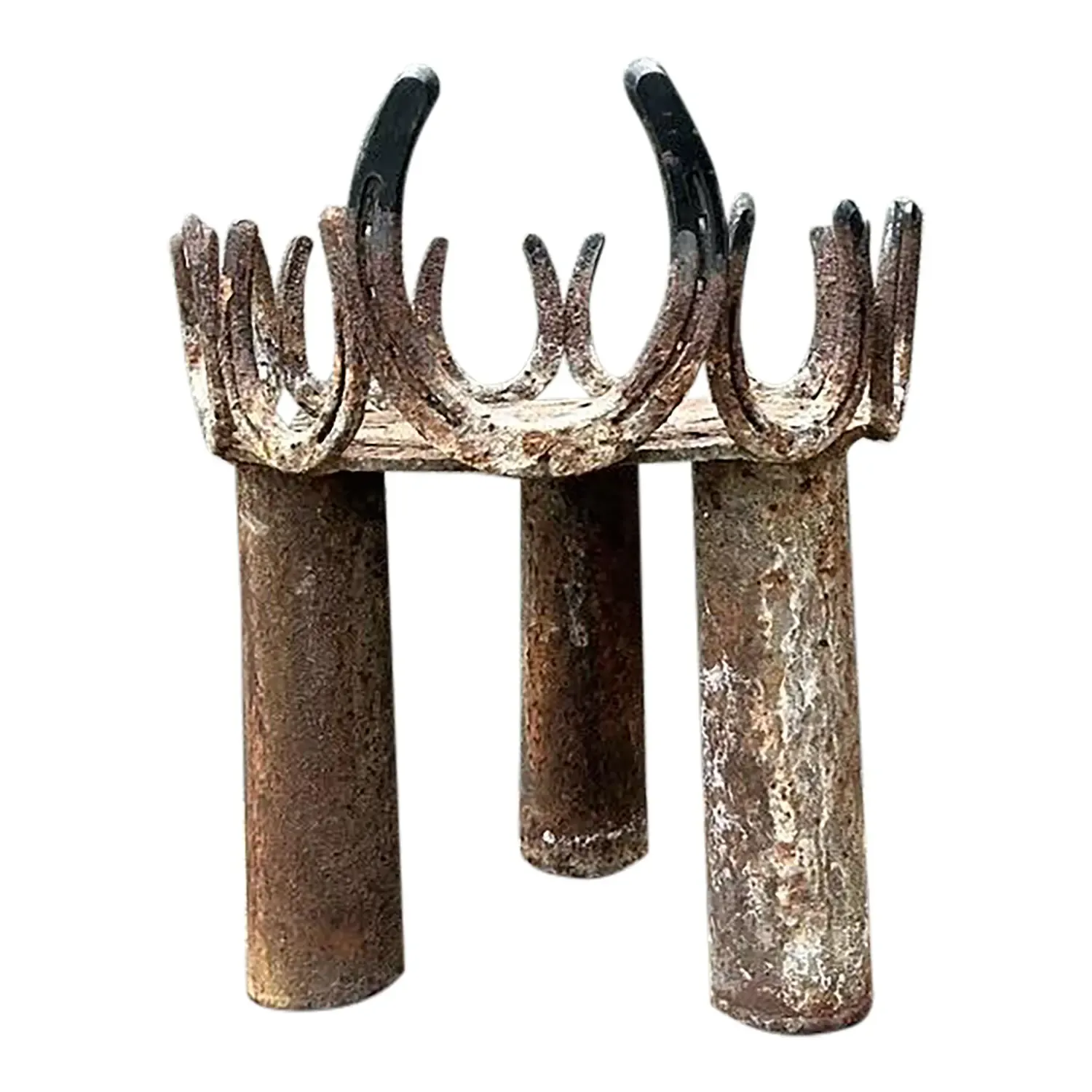 Vintage Rusty Horseshoe Plant Stand — additional photo 2