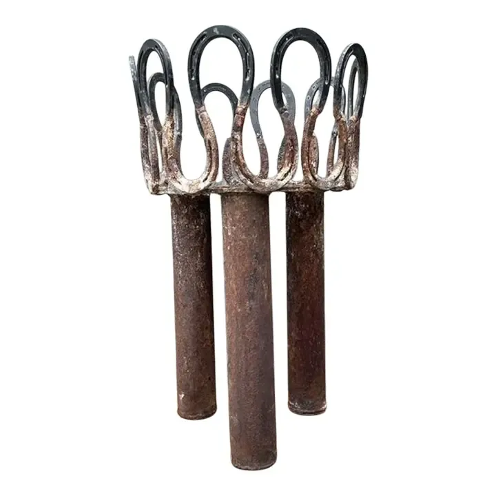 Vintage Rusty Horseshoe Tall Plant Stand — additional photo 1