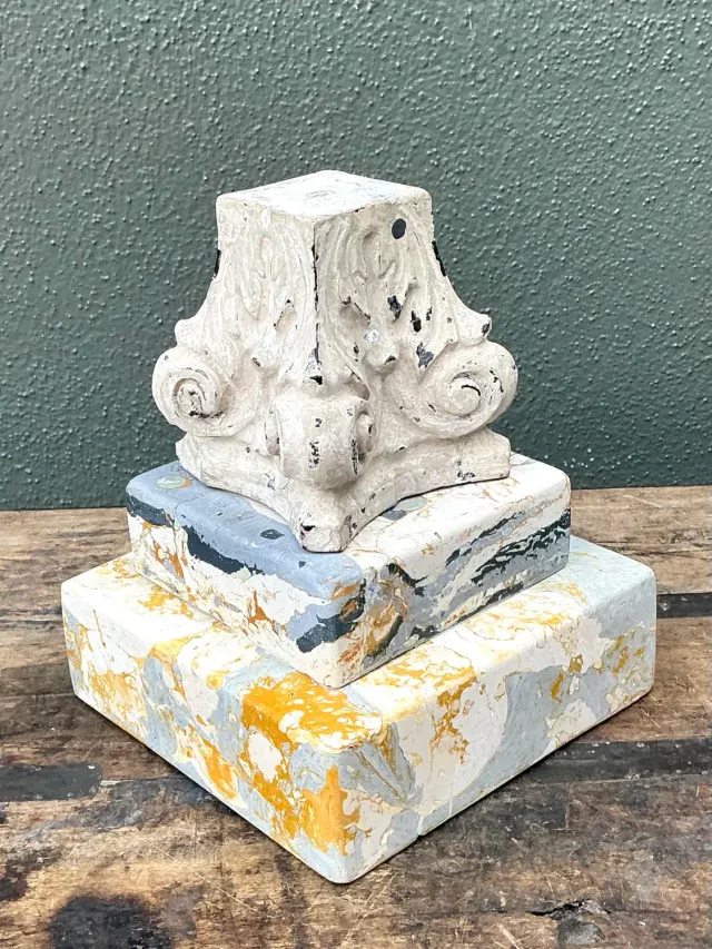 Vintage Scagliola Artisan Plaster Totem — additional photo 3