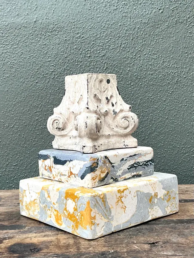 Vintage Scagliola Artisan Plaster Totem — additional photo 5