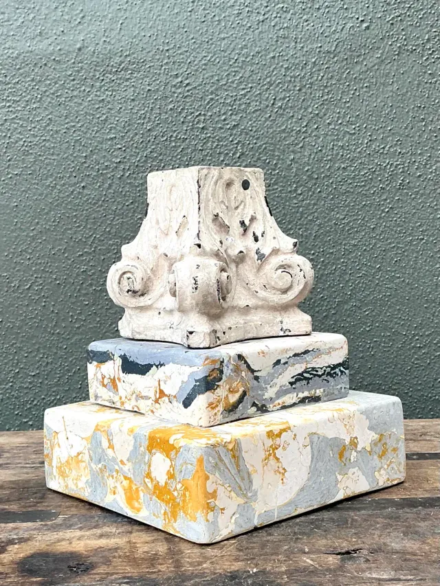 Vintage Scagliola Artisan Plaster Totem — additional photo 7