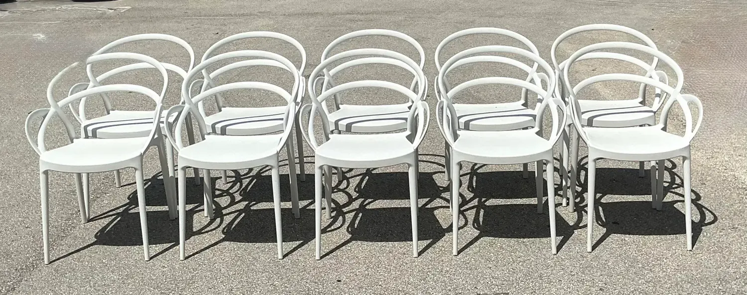 Vintage Set of 10 Mila Stacking Chairs by Siesta — additional photo 3