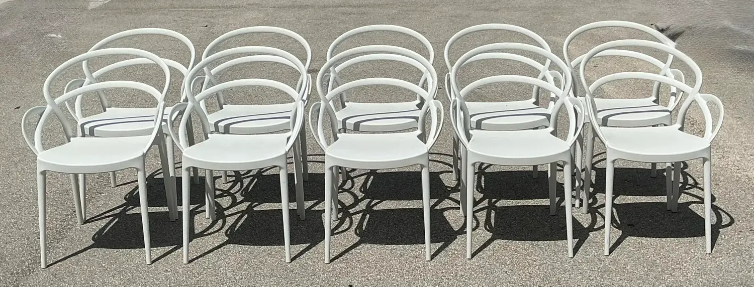 Vintage Set of 10 Mila Stacking Chairs by Siesta — additional photo 7