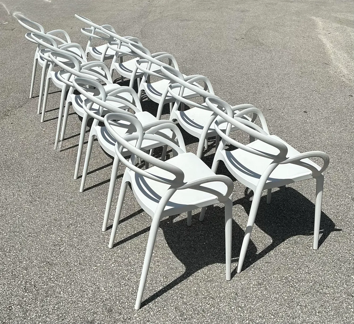 Vintage Set of 10 Mila Stacking Chairs by Siesta — additional photo 4