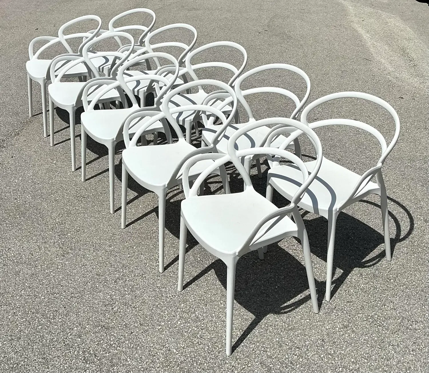 Vintage Set of 10 Mila Stacking Chairs by Siesta — additional photo 1
