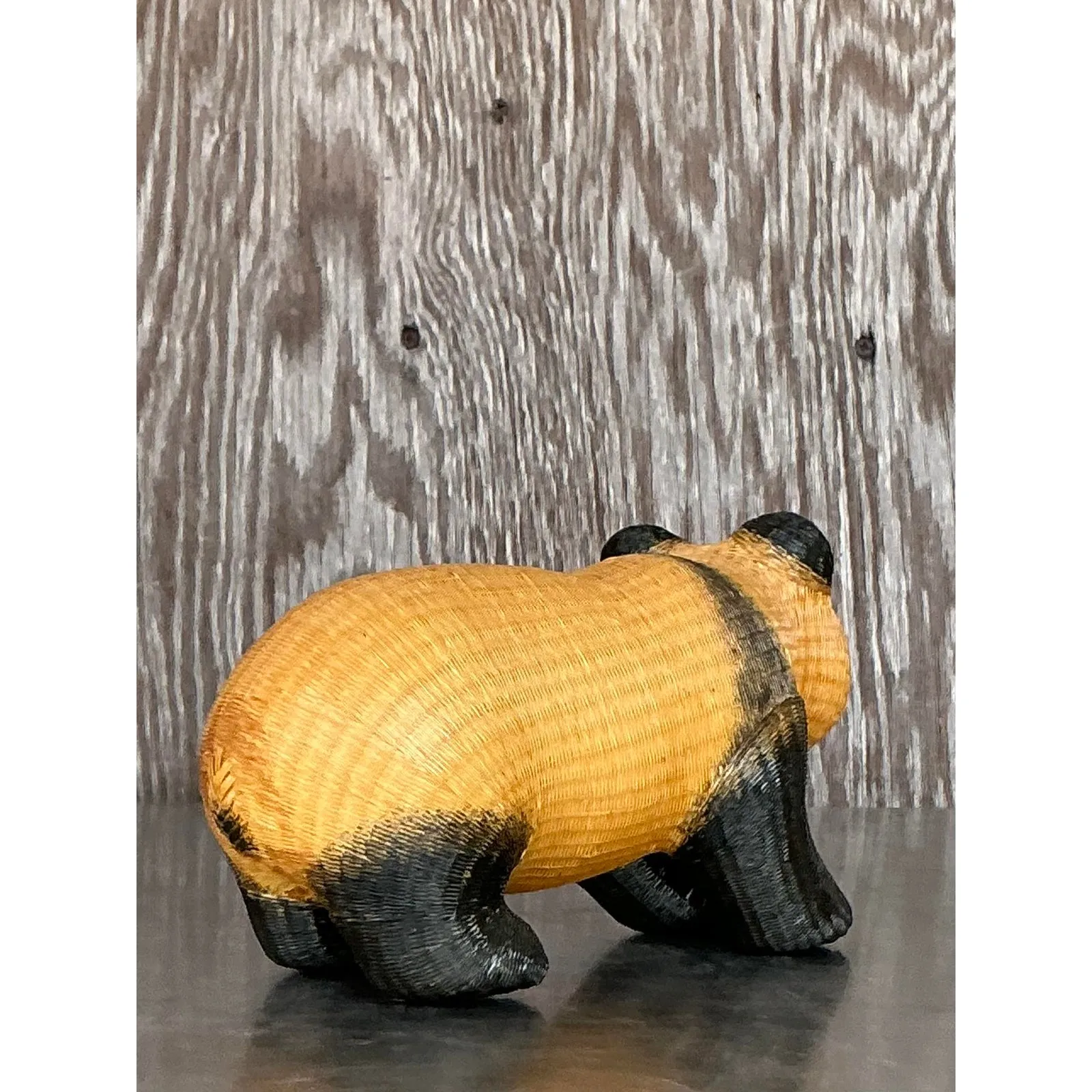 Vintage Shanghai Handicraft Weave Standing Panda — additional photo 3