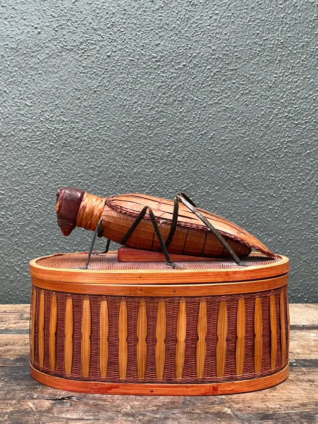 Vintage Shanghai Weave Woven Rattan Bug Box — additional photo 7