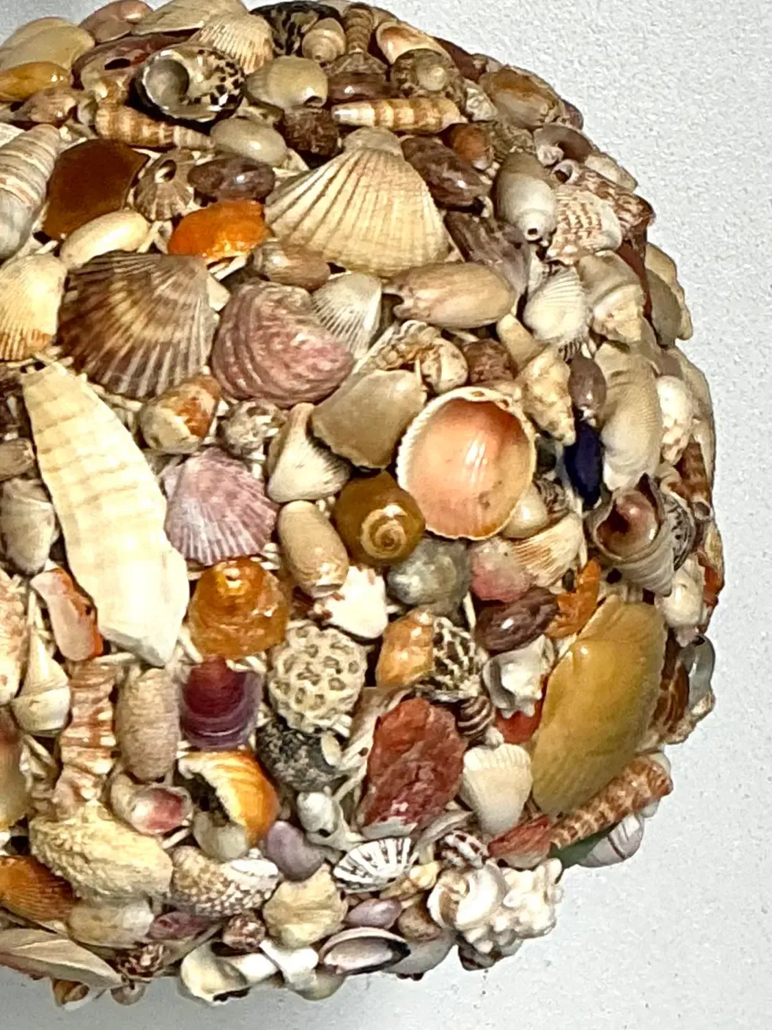 Vintage Shell Encrusted Sphere Hanging Light — additional photo 4