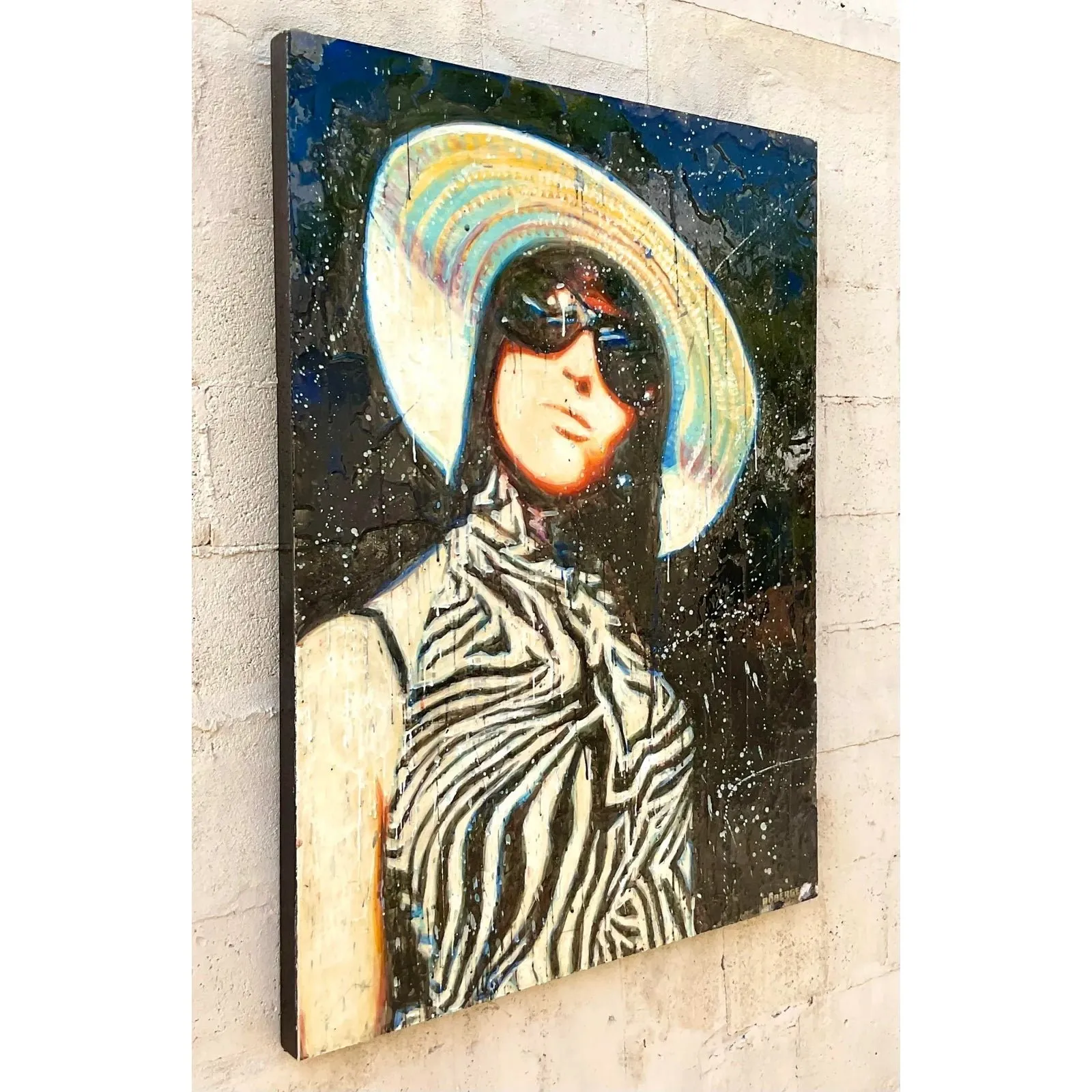 Vintage Sylvan Roberge Encaustic Portrait of a Woman — additional photo 1