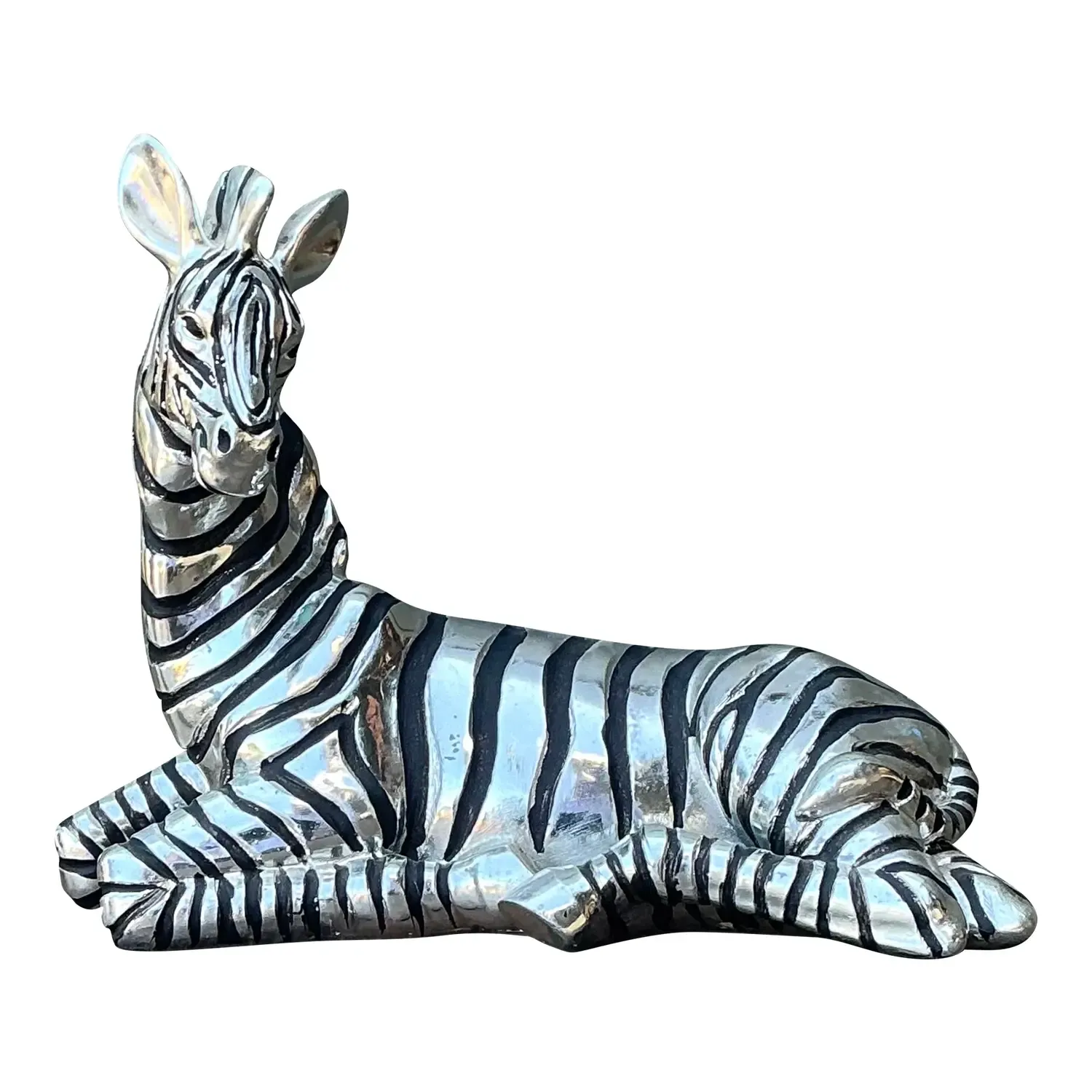 Vintage Silver Mirrored Zebra