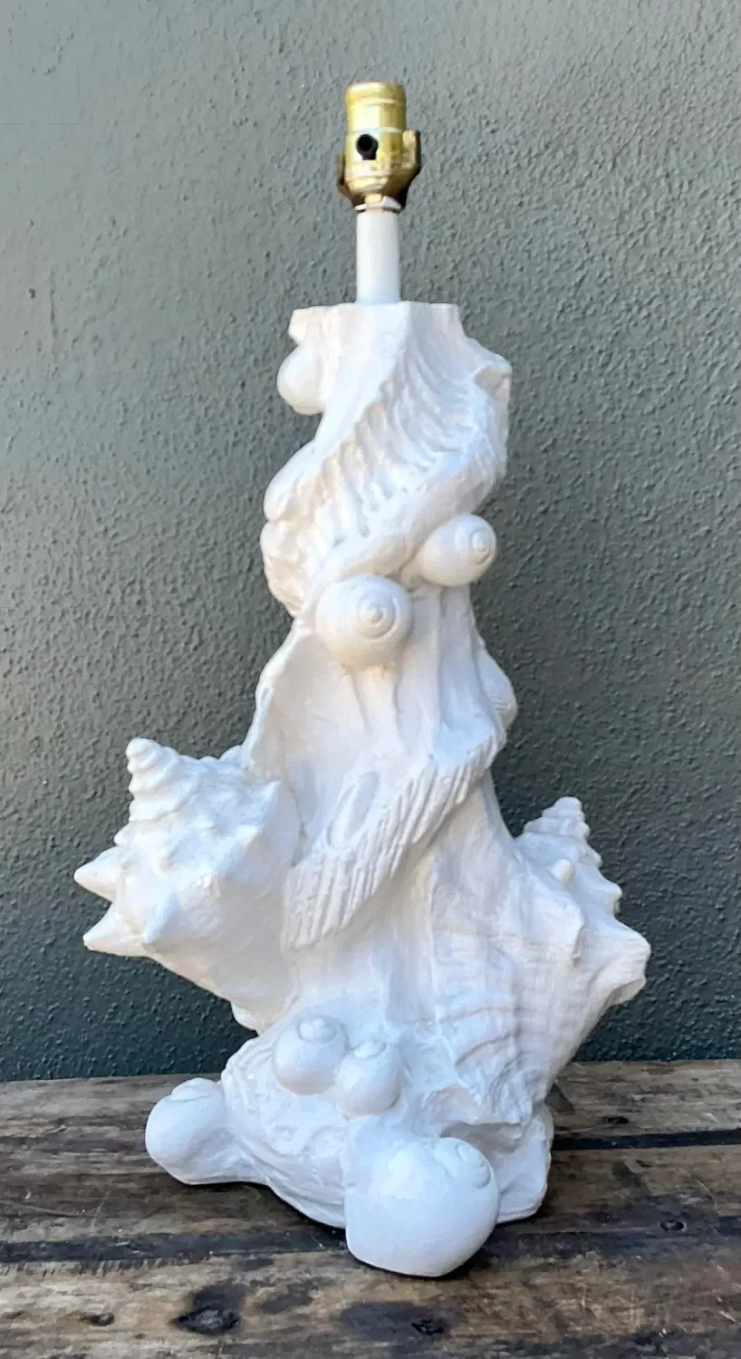 Vintage Sirmos Plaster Shell Lamp — additional photo 2