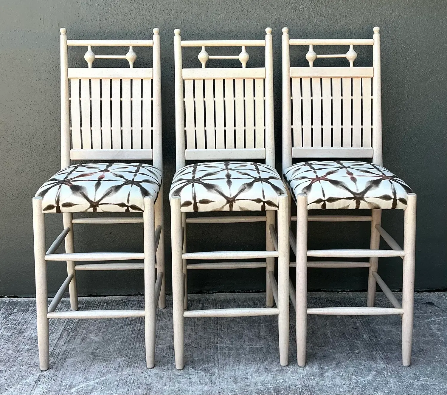 Vintage Slat Bar Stools - Set of 3 — additional photo 2