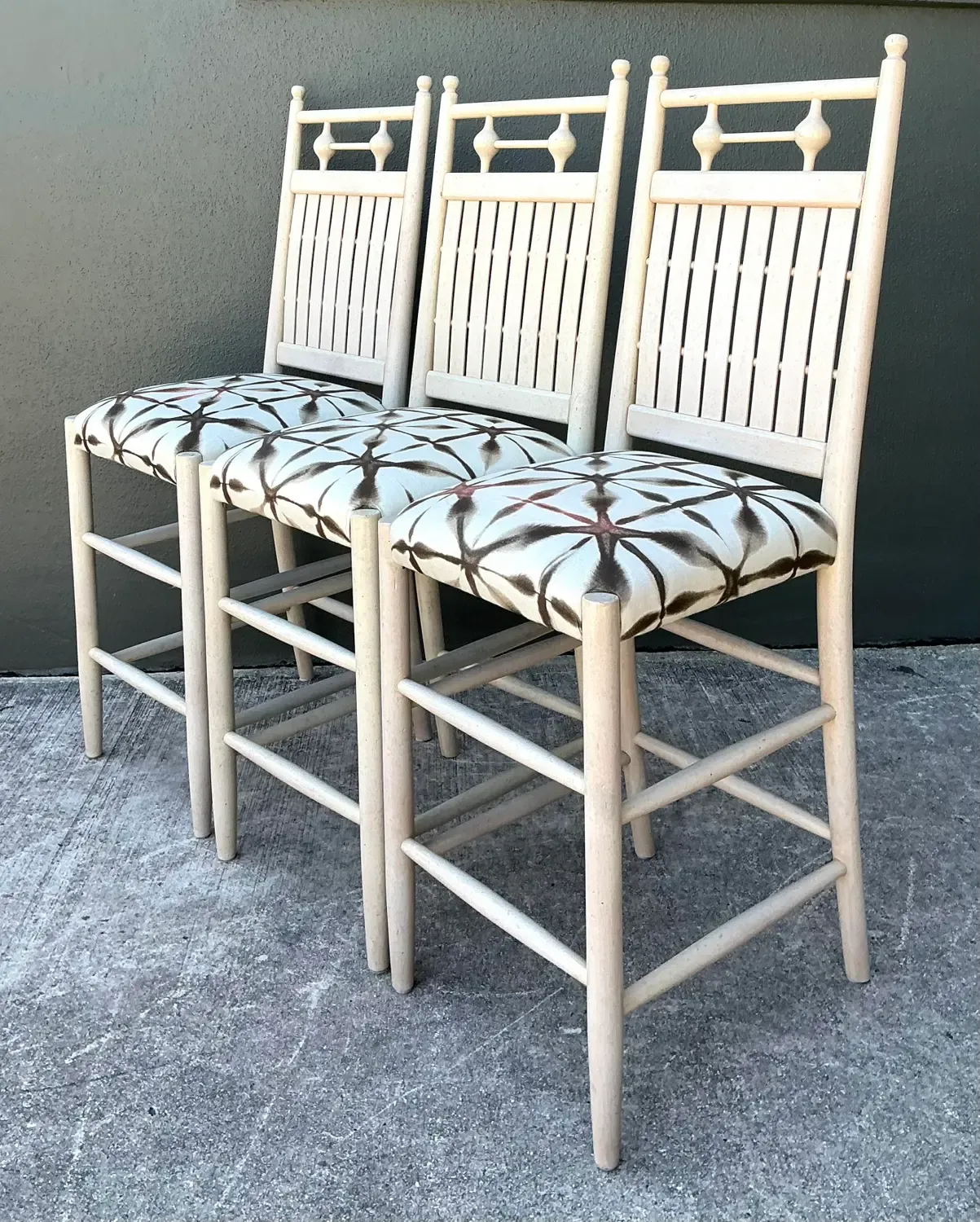 Vintage Slat Bar Stools - Set of 3 — additional photo 3