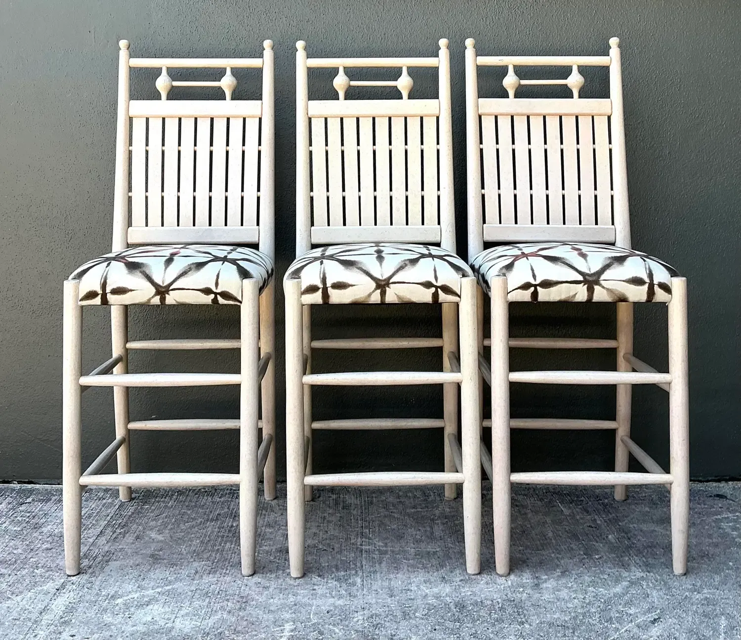 Vintage Slat Bar Stools - Set of 3 — additional photo 5
