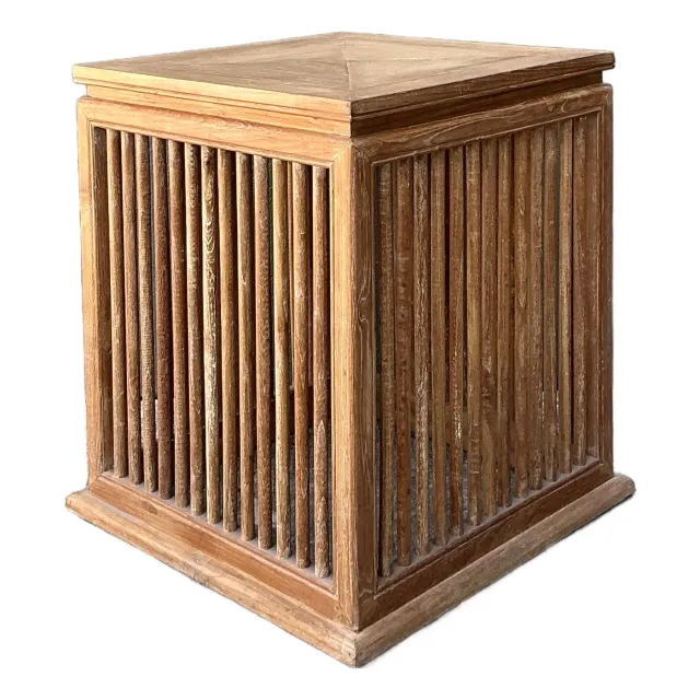 Vintage Slat Wood Side Table — additional photo 1