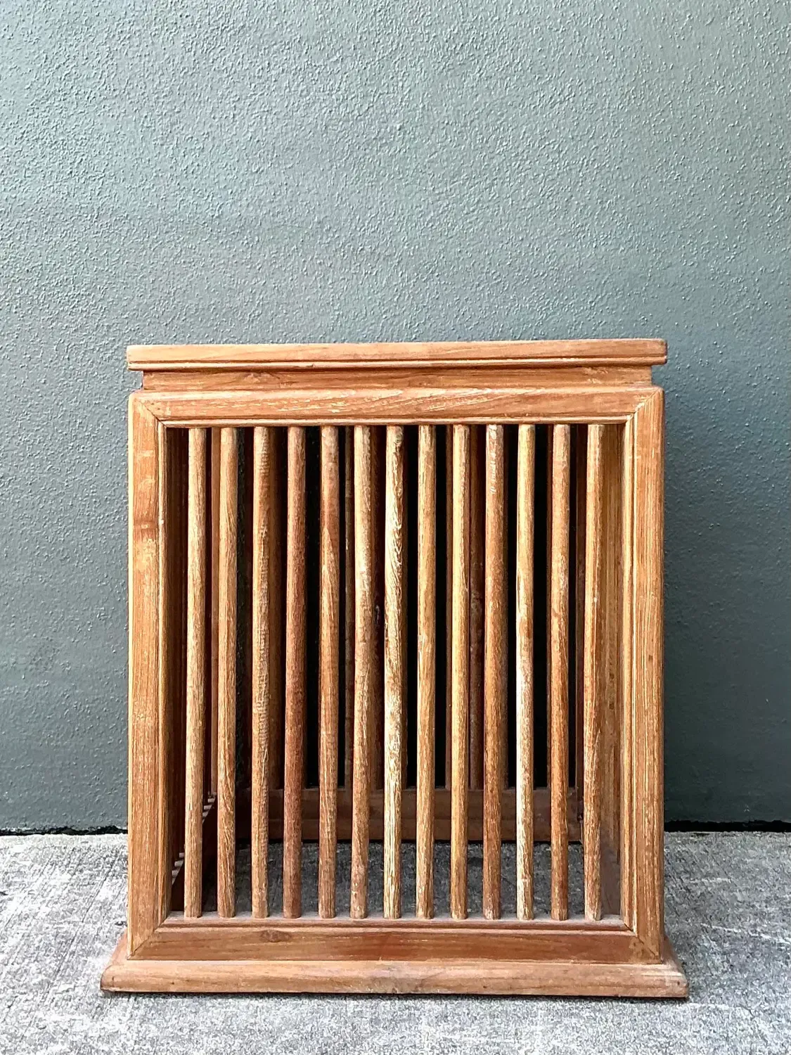 Vintage Slat Wood Side Table — additional photo 2