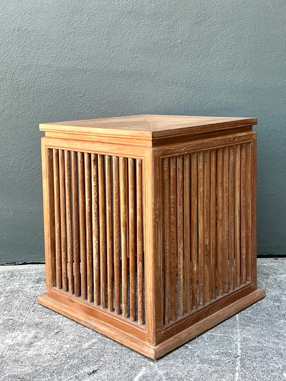 Vintage Slat Wood Side Table — additional photo 3