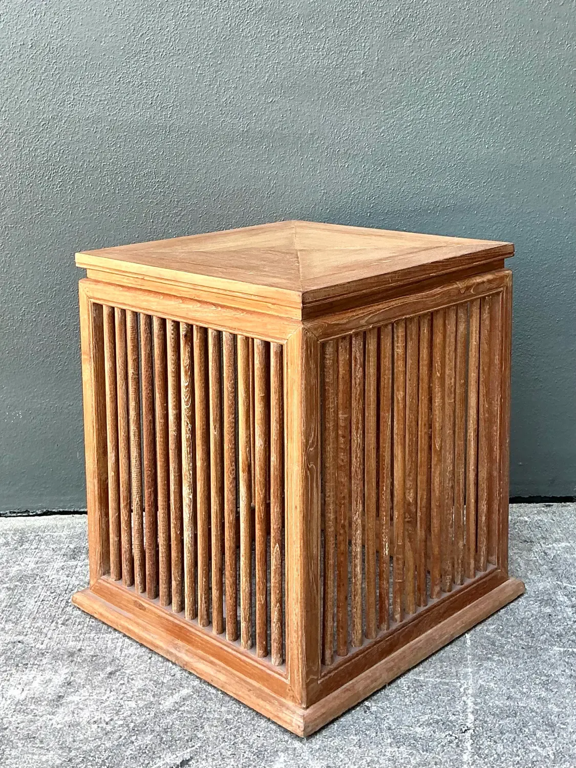 Vintage Slat Wood Side Table — additional photo 6