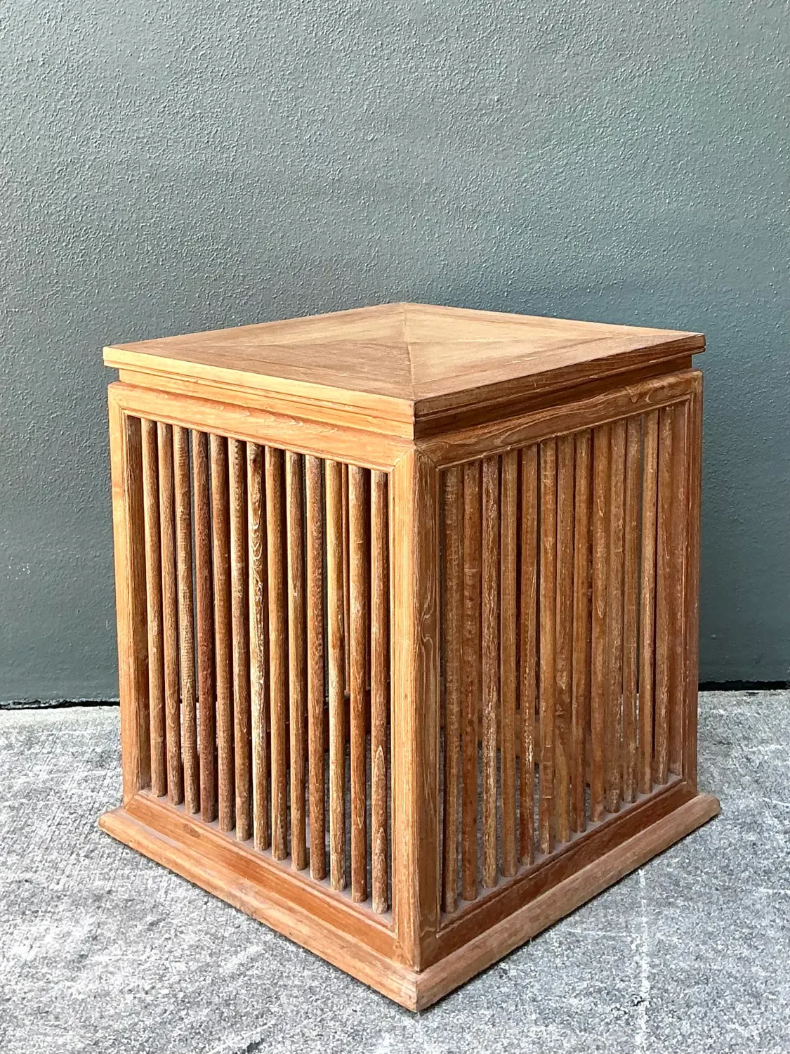 Vintage Slat Wood Side Table — additional photo 7