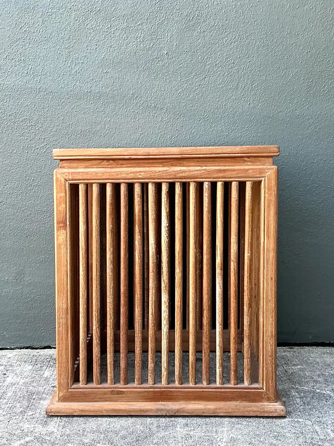 Vintage Slat Wood Side Table — additional photo 8
