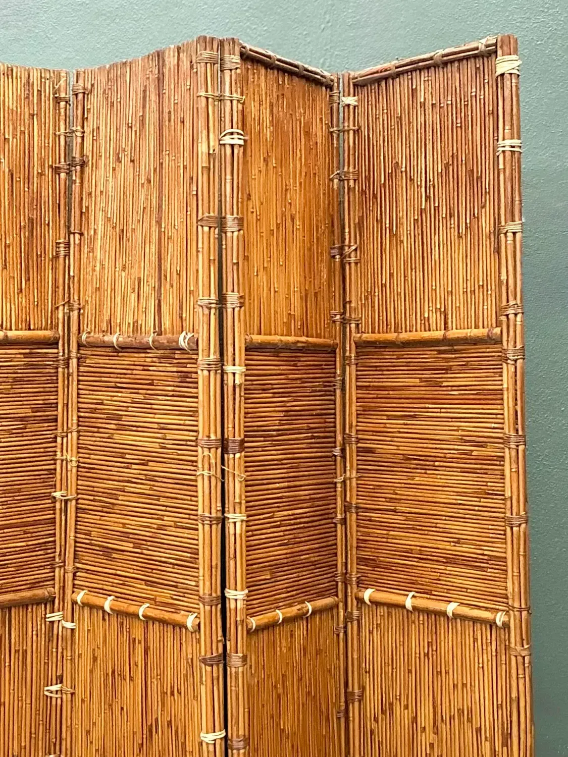 Vintage Split Bamboo Folding Screen — additional photo 2