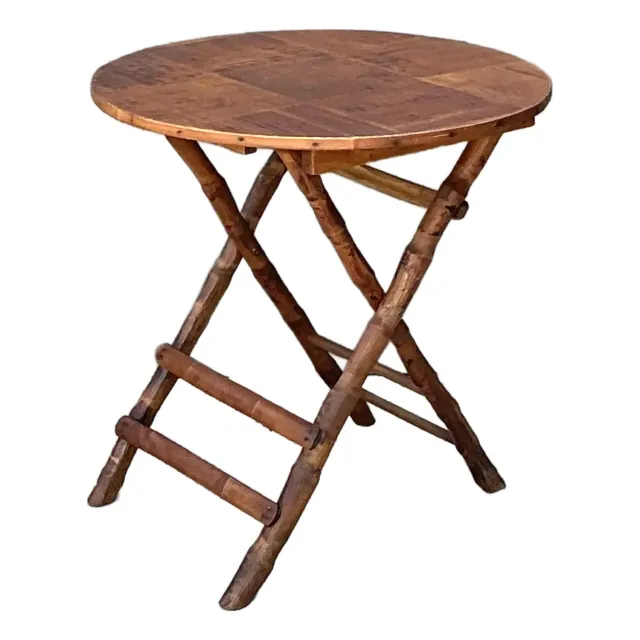 Vintage Split Bamboo Folding Table — additional photo 1